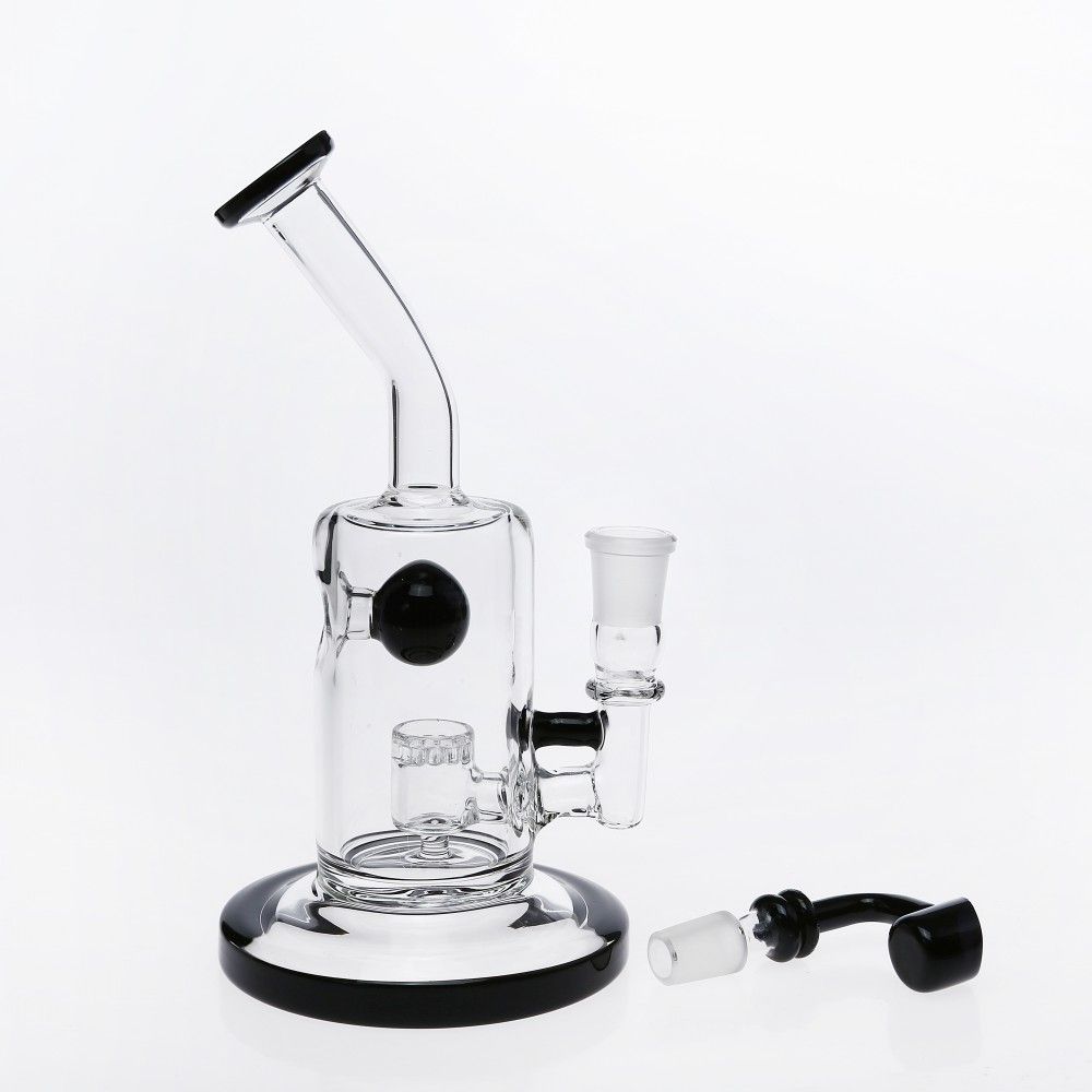 2021 Black Male Banger Glass Bongs 20cm Bubbler Beaker Smoking Water