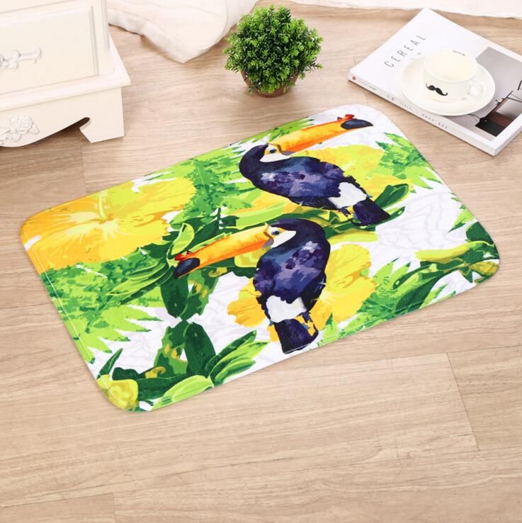 Tropical Flamingo Entrance Door Mats Outdoor Alfombra Bird Toucan