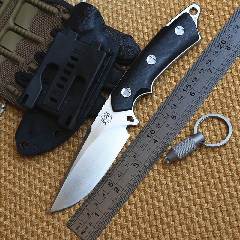 LW Knives HE Tactical Fixed Blade Knife D2 Blade G10 Handle KYDEX
