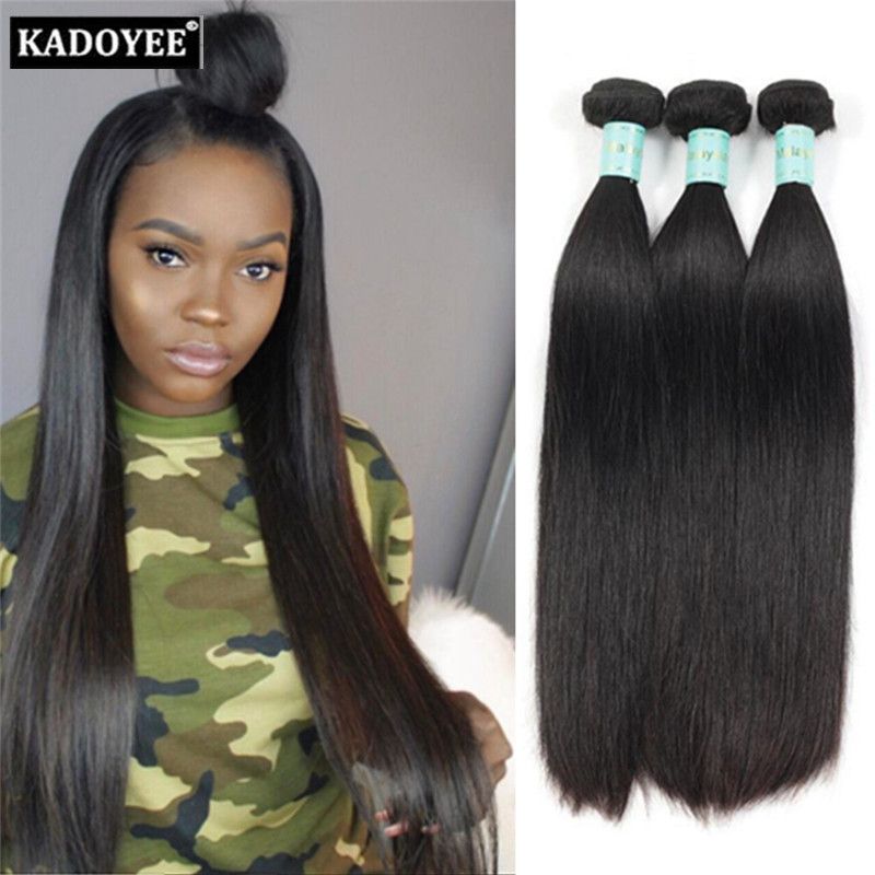 Malaysian Hair Straight Wet And Wavy Hair Bundles Black Color With