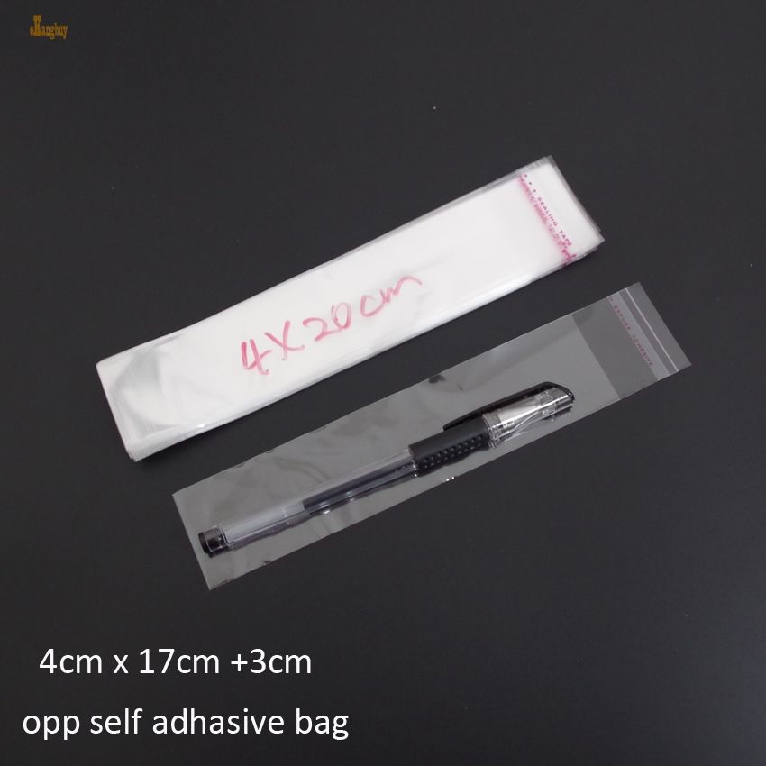 2018 Gift Bags Clear Resealable Bopp Poly Cellophane Bag 4x20cm Transpa Opp Self Adhesive Plastic Package Pen Cosmetic Packing From Happiewx1