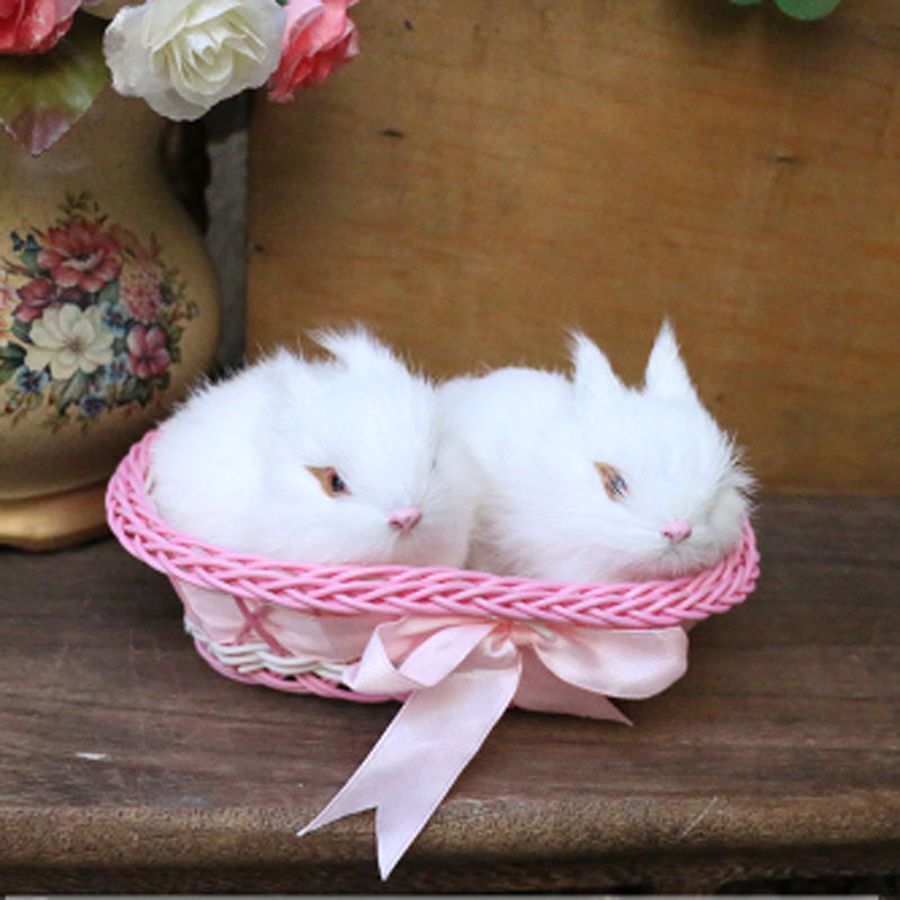 2019 cute rabbit simulation animal doll plush toy white rabbit