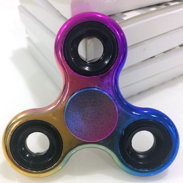 new arrive fidget spinner electroplate rainbow hand spinner plastic