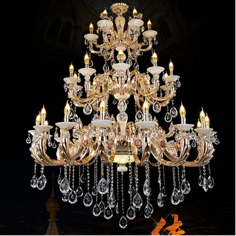 Gold Chandelier Antler Extra Large Chandeliers Hotel Hall Gold Chandelier Antler Extra Large Chandeliers Hotel Hall Candle Living Room Retro Banquet Crystal Lift