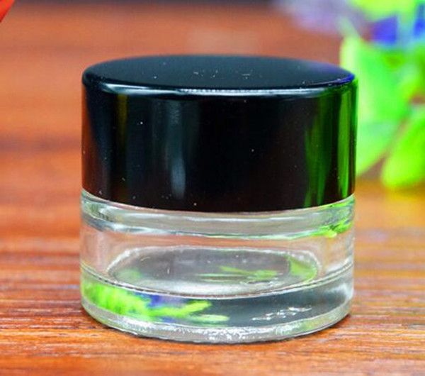 5ml small glass jars clear stash containers 5g wax container with black silver gold cap cosmetic cream container jars 5ml small glass jars clear stash containers 5g wax container with black silver gold cap cosmetic cream container jars