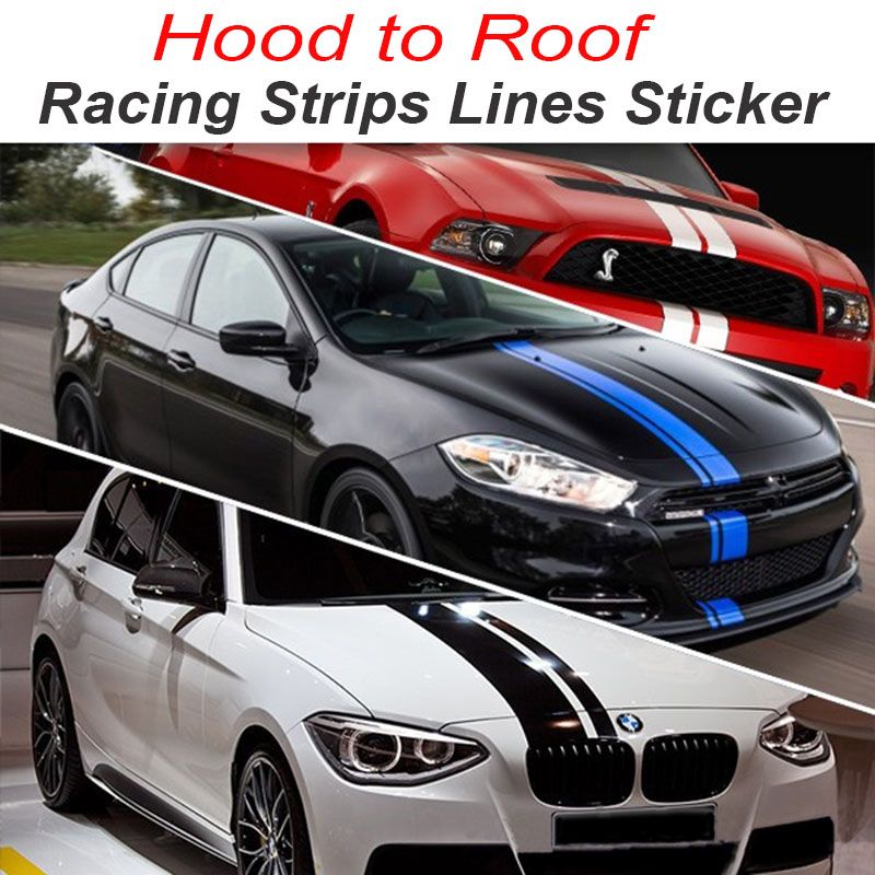 Car Styling Hood to Roof Racing Stickers Hellaflush Reflective Roof