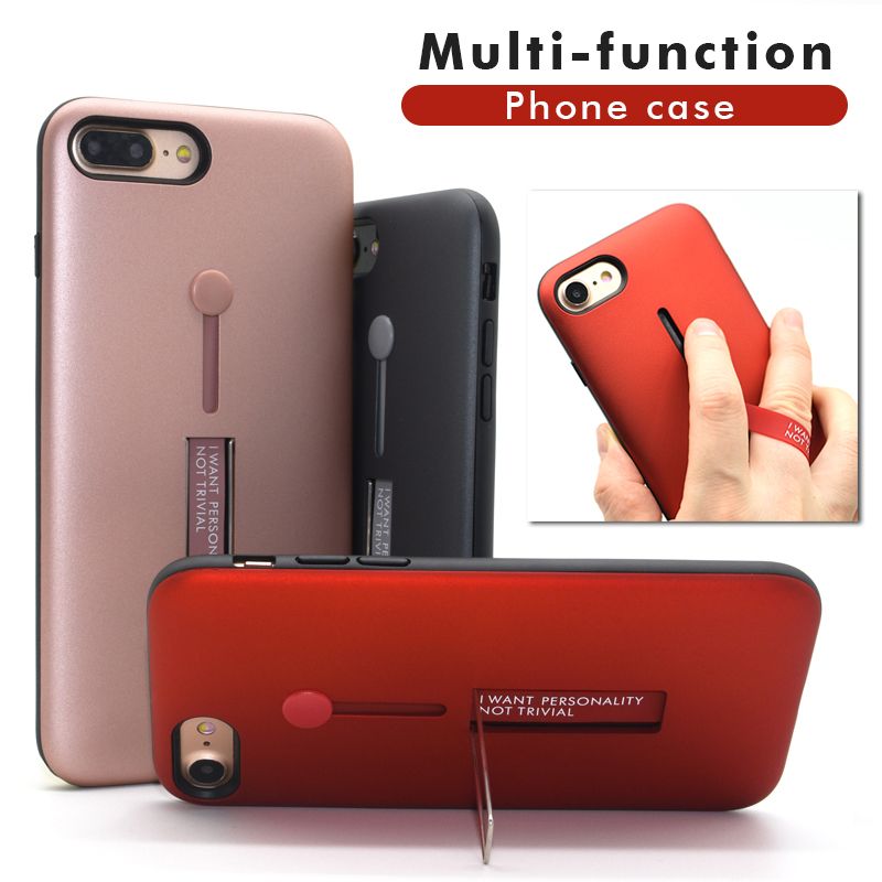 For IPhone 7 Plus Case Fashion TPU + PC 2 In 1 Kickstand Phone Case