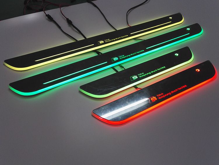 2019 Audi S Line Colorful Led Moving Door Sill Scuff Plate