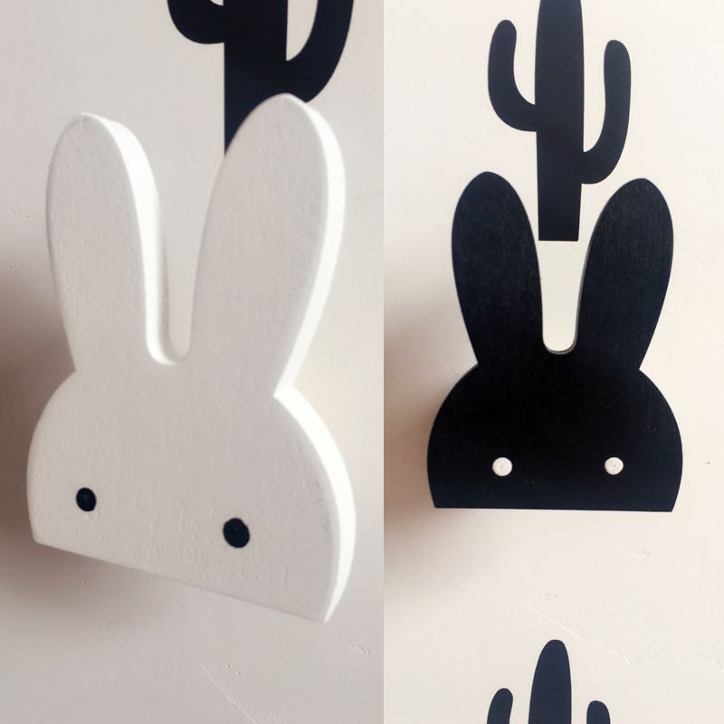 rabbit hook bunny wall stickers decor baby living room black white
