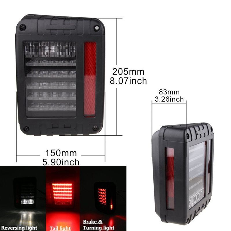 SUV Rear Bumper Tail Lights Reverse Backup Lamp For Jeep Wrangler JK 1997-2016