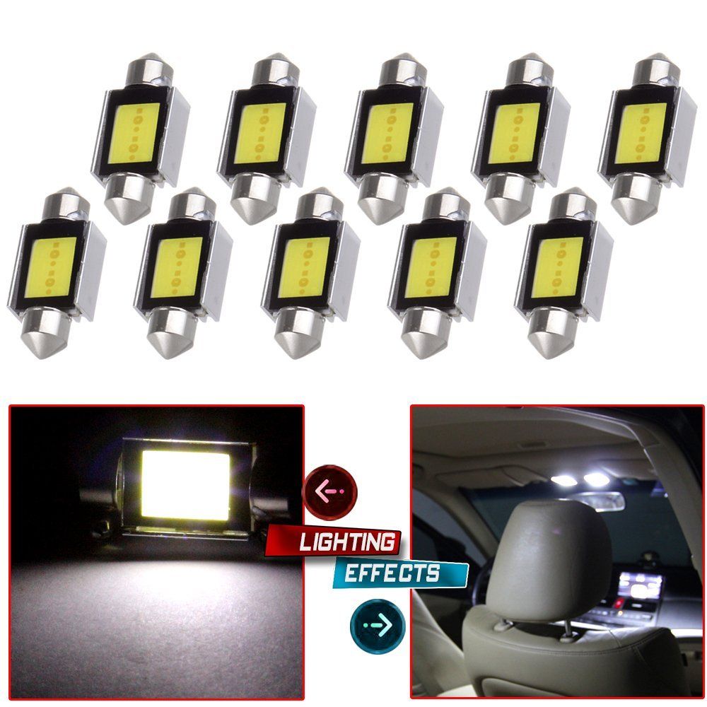 10x SUV Car COB 12SMD Canbus Error Free C5W LED Reading Lamps Light White 6000K