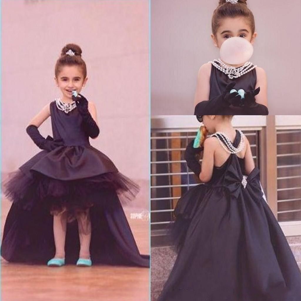 girls black ball gown