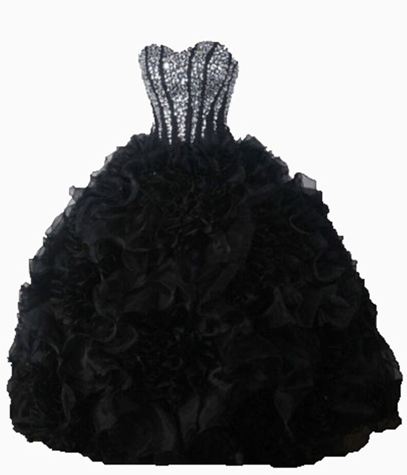 black and silver quinceanera dresses