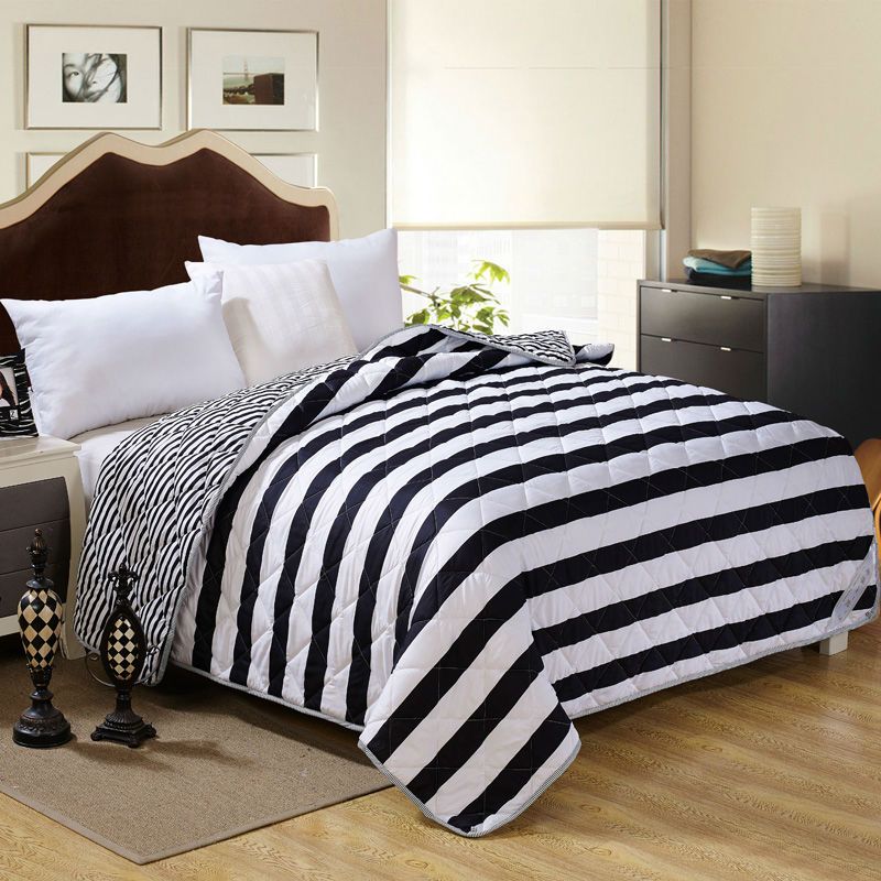 2018 Whole Black White Comforter Feather Velvet Filler 2018 Whole Black White Comforter Feather Velvet Filler Blanket Doona Duvet Stripe Stars Fabric Single Full Queen Size From Copy02