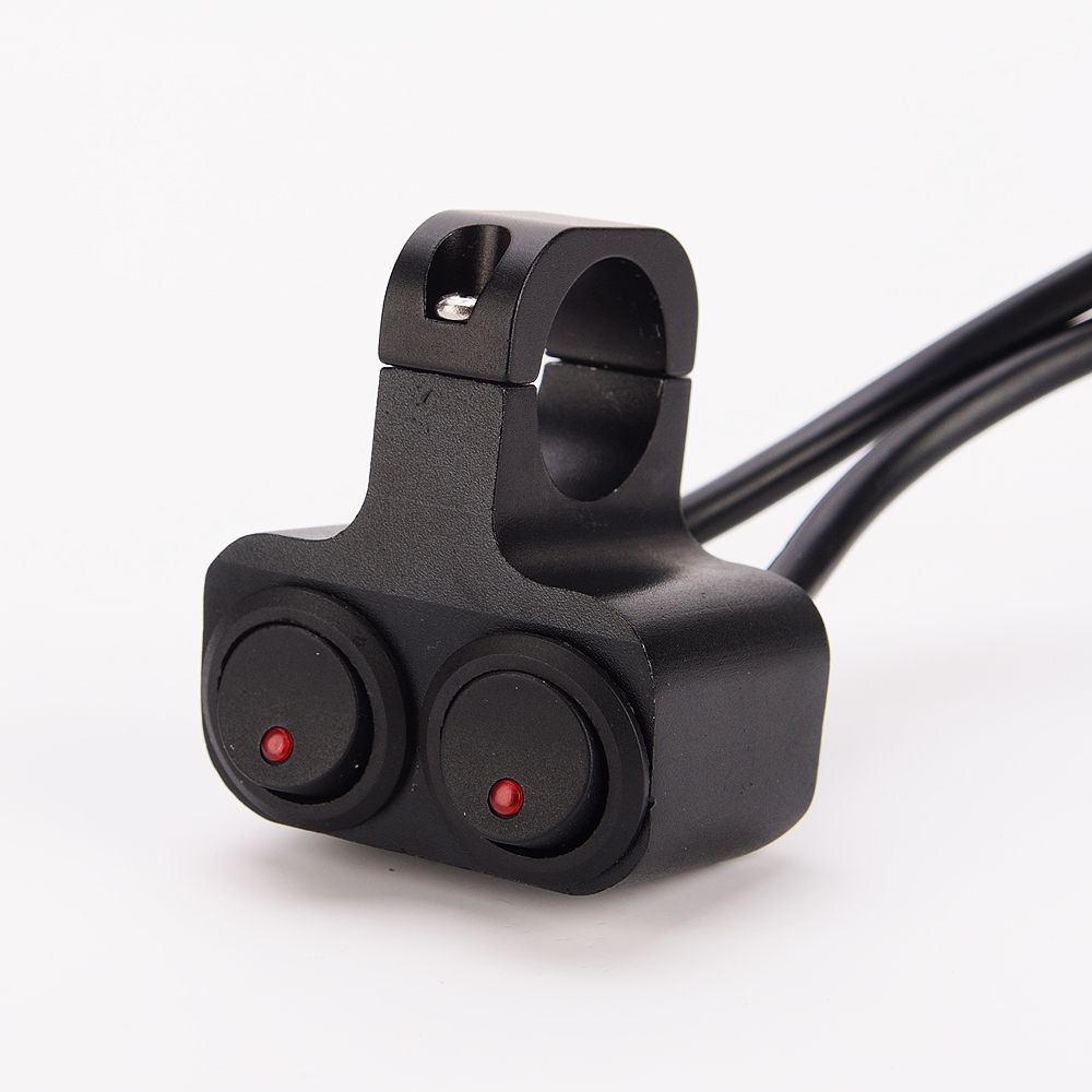 2020 12v 10A Motorcycle CNC Aluminium Alloy On Off Rocker Switches 1 25mm Handlebar Headlight