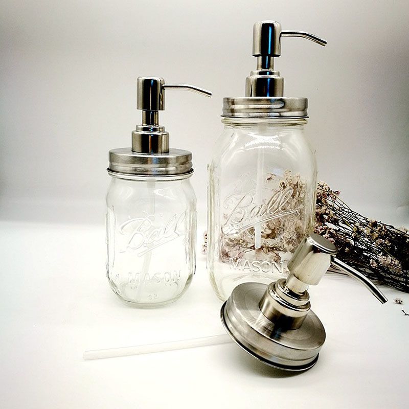 2021 DIY Mason Jar Soap Dispenser Pump Lid And Collar For Mason Liquid