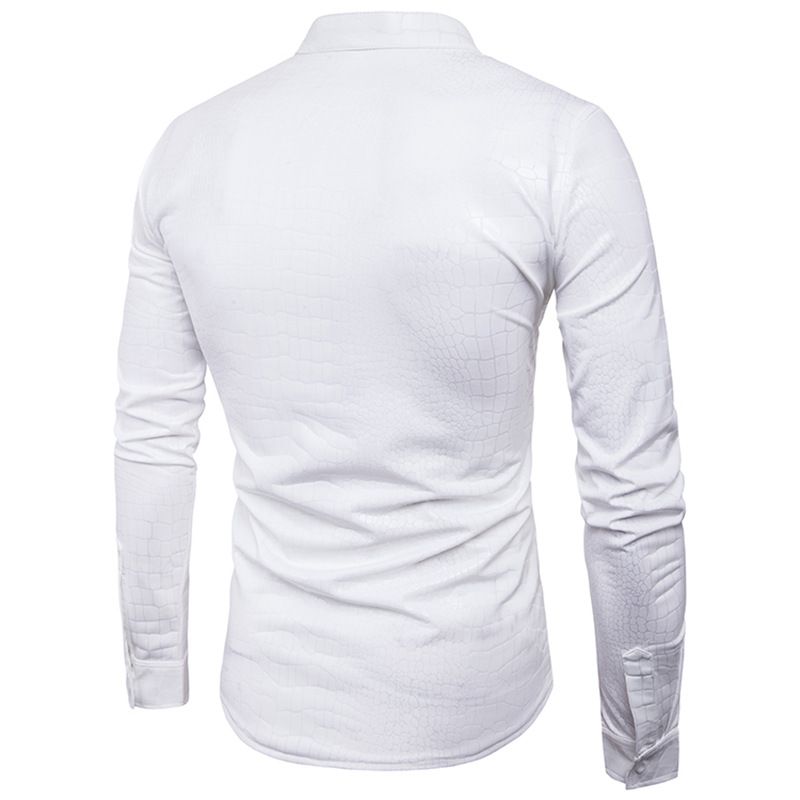 Night Club Wear Men/'s Elastic Shirts Slim Fit Fashion Metallic Shiny Shirt Mens