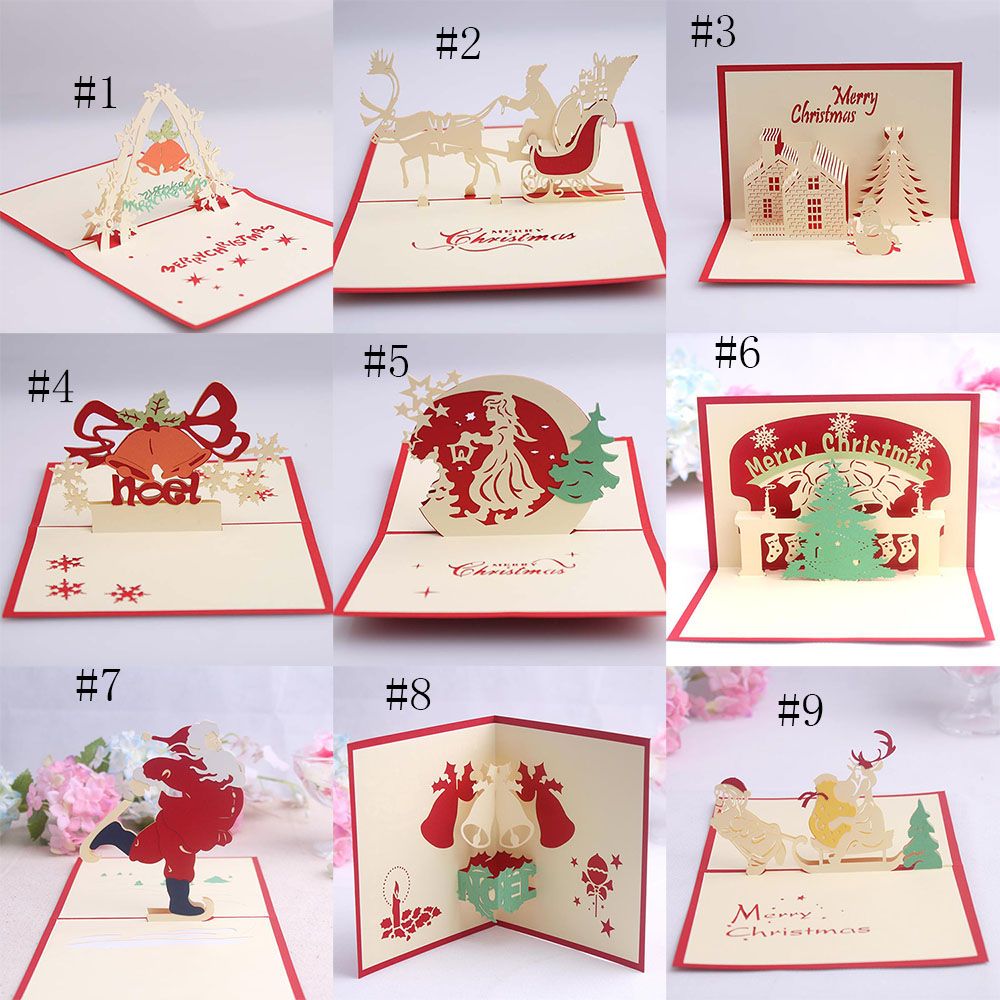 Handmade Kirigami Origami 3d Pop Up Card Creative Merry Christmas Gift Greeting Cards 11 Styles C2725 See Gift Cards Send An line Gift Card From
