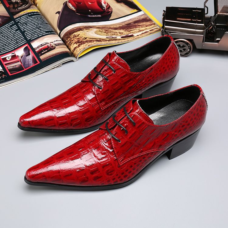 red pointed loafers