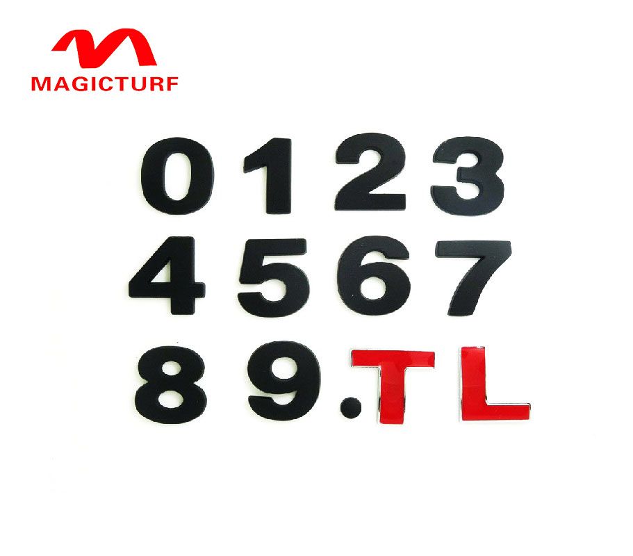 2018 car body styling 3d abs capital english letter numbers stickers 4 letter car brands