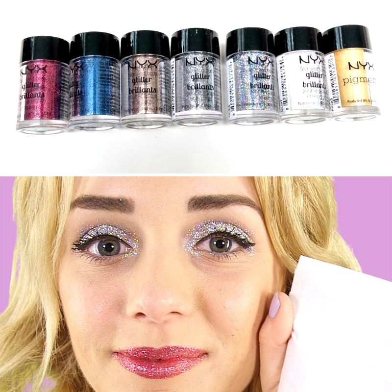 Mini NYX Glitter Primer Cream Concealer Cream NYX 2 in 1 Glitter Face