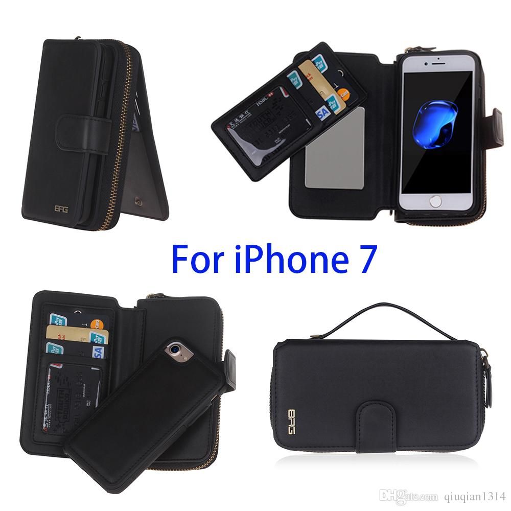 fashion multifunction wallet zipper leather flip cover case forfashion multifunction wallet zipper leather flip cover case for iphone 7 vintage removable purse pouch handbag covers cases cool phone cases customize phone