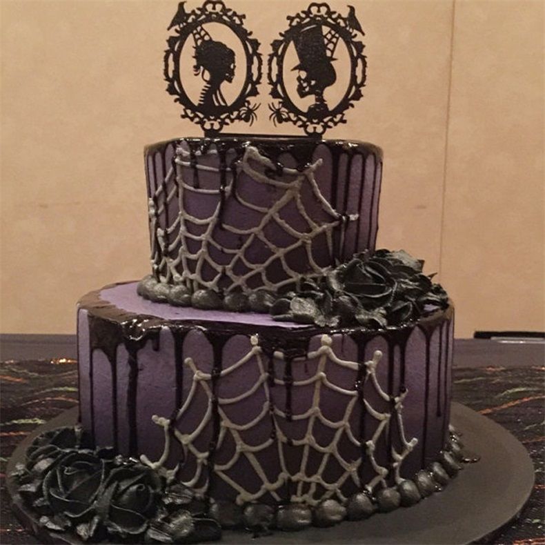 2017 Halloween Decorations Black Acrylic Skull Etc Halloween Cake