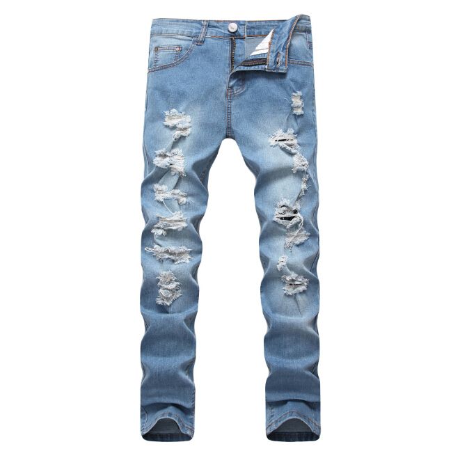 blue denim ripped jeans mens