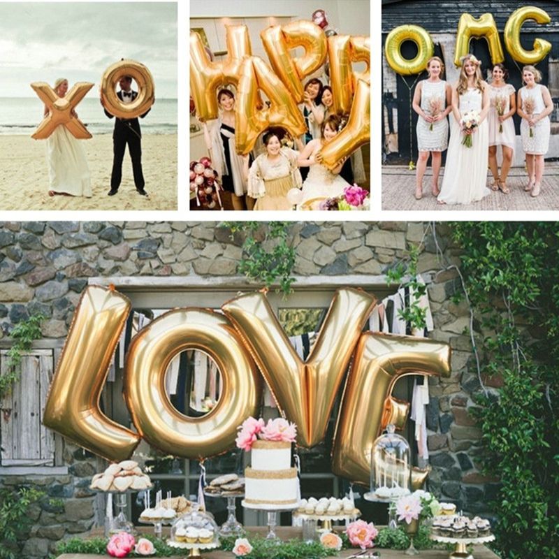40 A Z Full Alphabet Gold Foil Letter Balloons Air Balloon Party 40 A Z Full Alphabet Gold Foil Letter Balloons Air Balloon Party