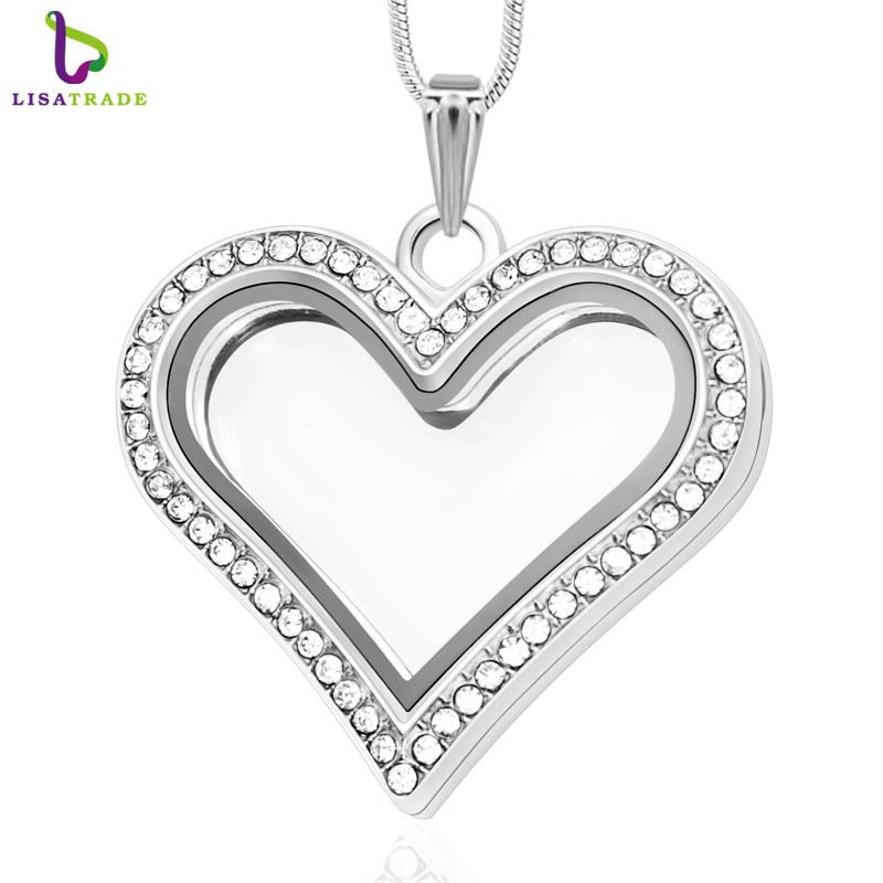 5pcs Silver Floating Charms Glass Crystal Round Locket Bracelets Free Shipping