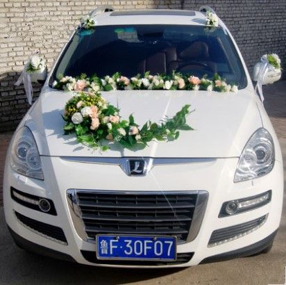 White Wedding Car Decoration Kit 3 Large Bows & 7 Metres of Ribbon ...
