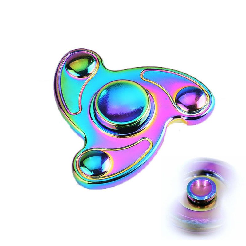 Windmill Rainbow Tri Fid Hand Spinner Colorful Triangle Finger