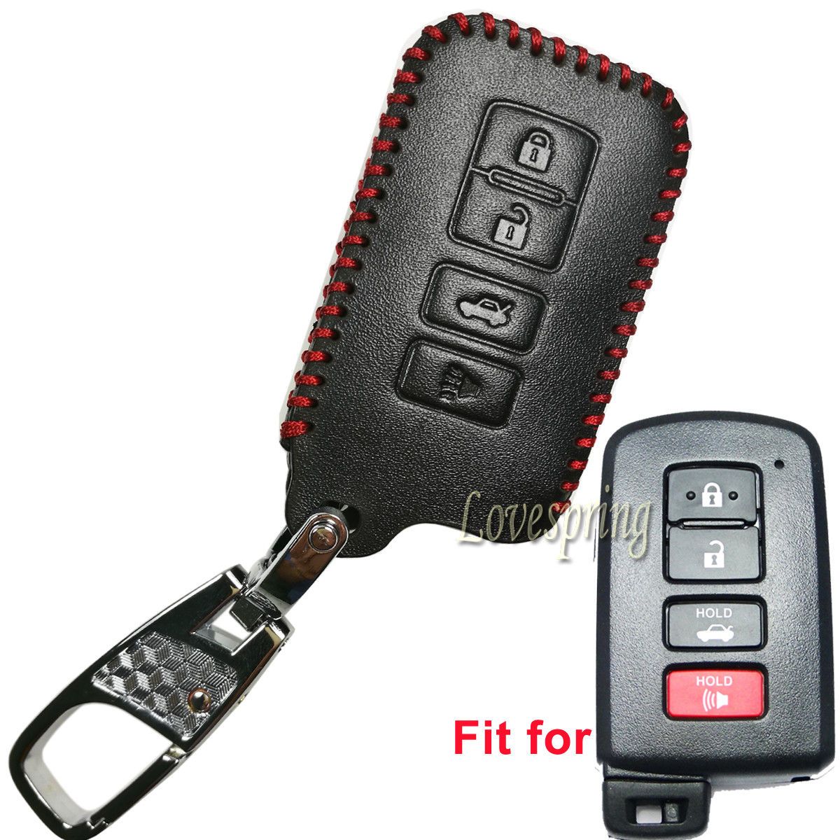 4Buttons Remote Leather Key Fob Cover Case Hoder Protector For 2015