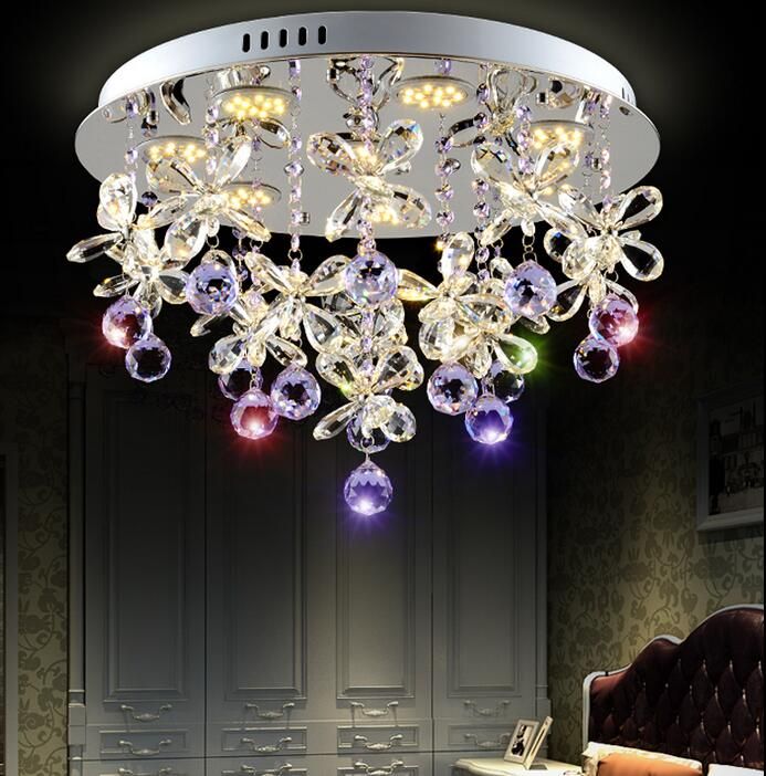 Beautiful Design Purple Crystal Chandelier Ceiling Led Light Beautiful Design Purple Crystal Chandelier Ceiling Led Light Fixtures Diameter 50cm Re Bedroom Lamp Lighting Pendant Stainless Steel From
