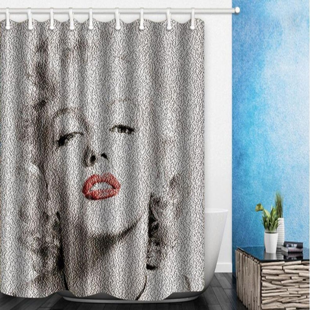 2018 Marilyn Monroe Digital Printing Shower Curtain 180 180cm 2018 Marilyn Monroe Digital Printing Shower Curtain 180 180cm Quality Polyester Fabric Waterproof Mildew Resistant Bathroom Curtains With Hooks From Party8
