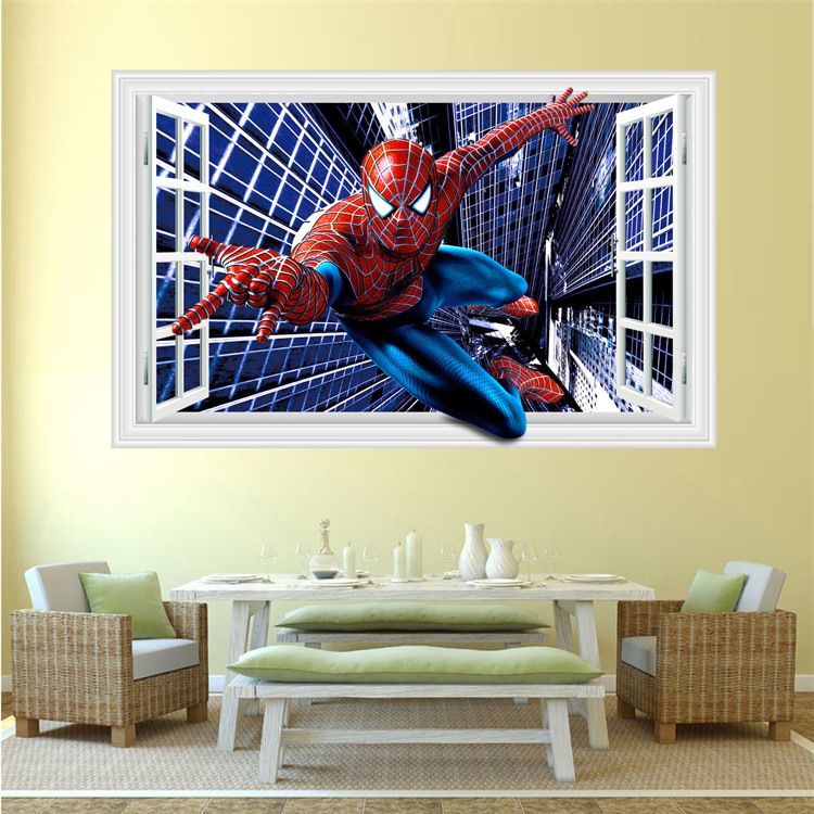 Fashion Creative Spider Man 3 D Wall Sticker Of Setting The Fashion Creative Spider Man 3 D Wall Sticker Of Setting The Sitting Room Bedroom Cartoon