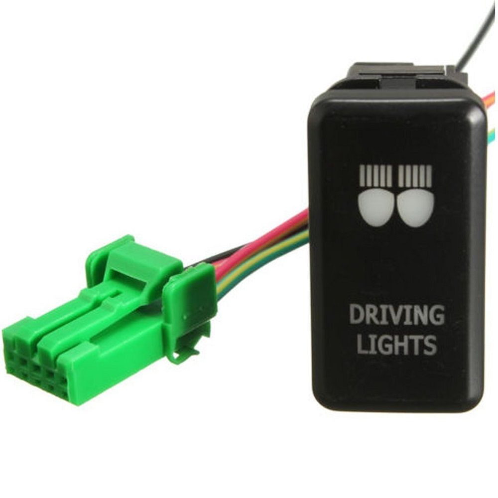 2021 Blue LED Push Switch With Connector Wire Kit Laser Driving Lights