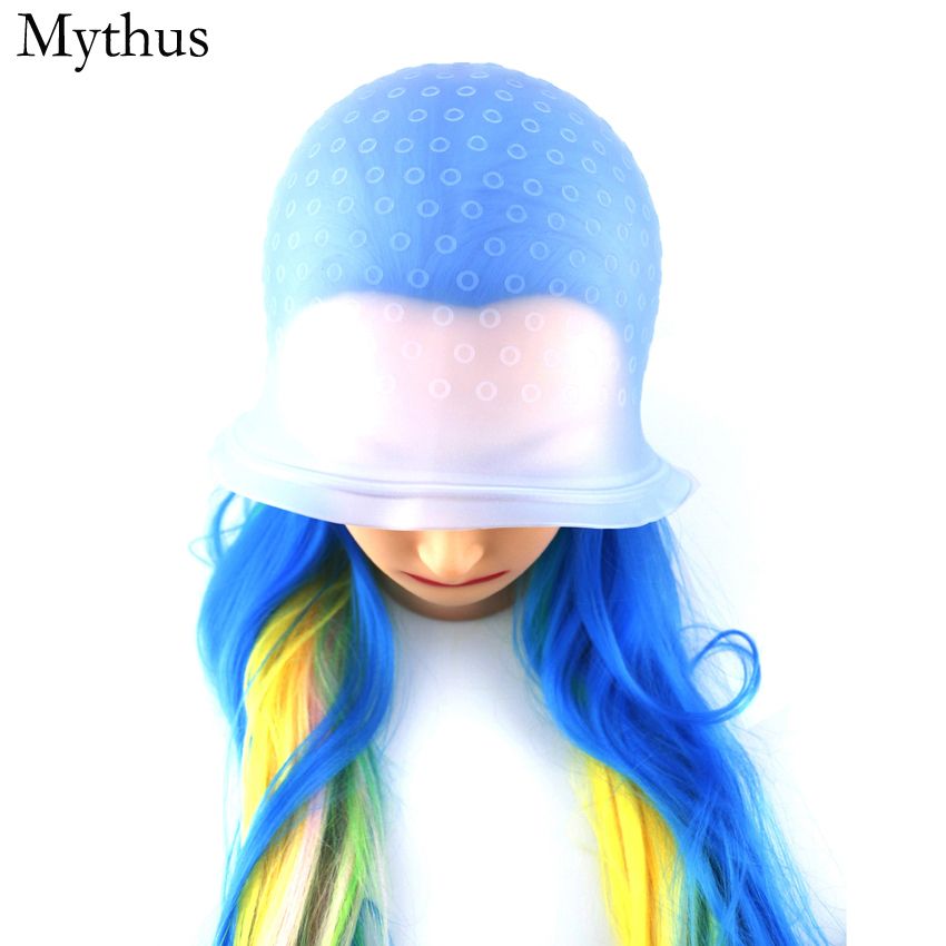 Hair Coloring Silicone Cap Metal Hook Unisex Hair Dyeing Cap Reusable
