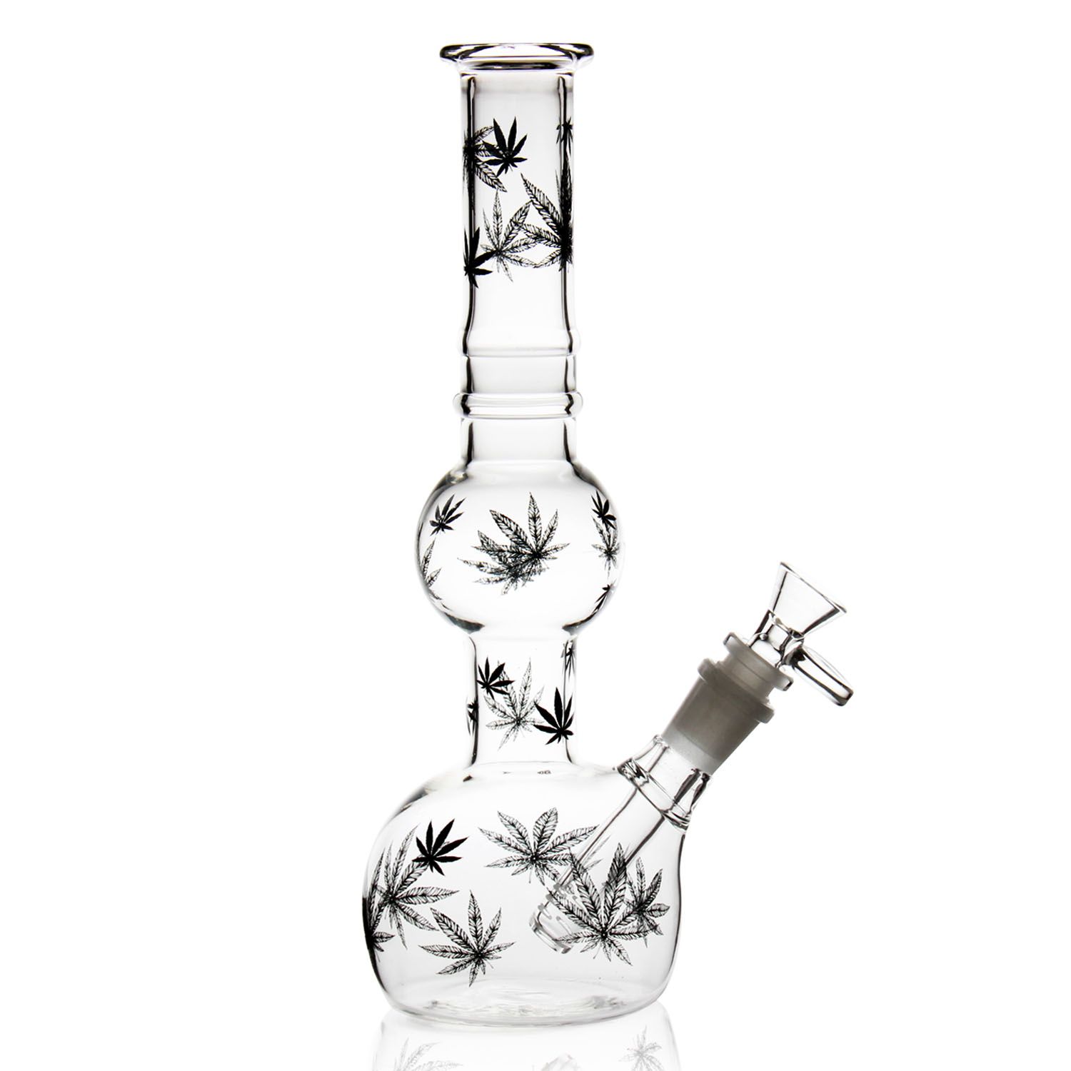 2020 Sunary 2017 New Arrival Glass Bong Hemp Leaves Splash Guard Perc