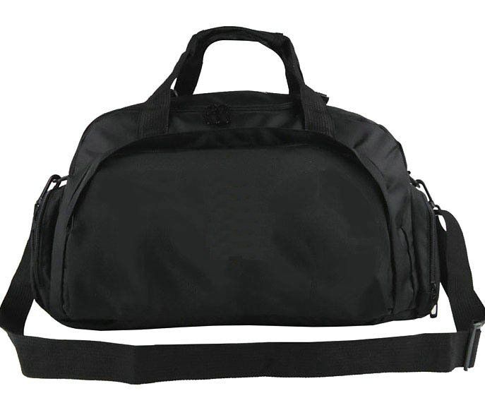pink duffle bag black and white