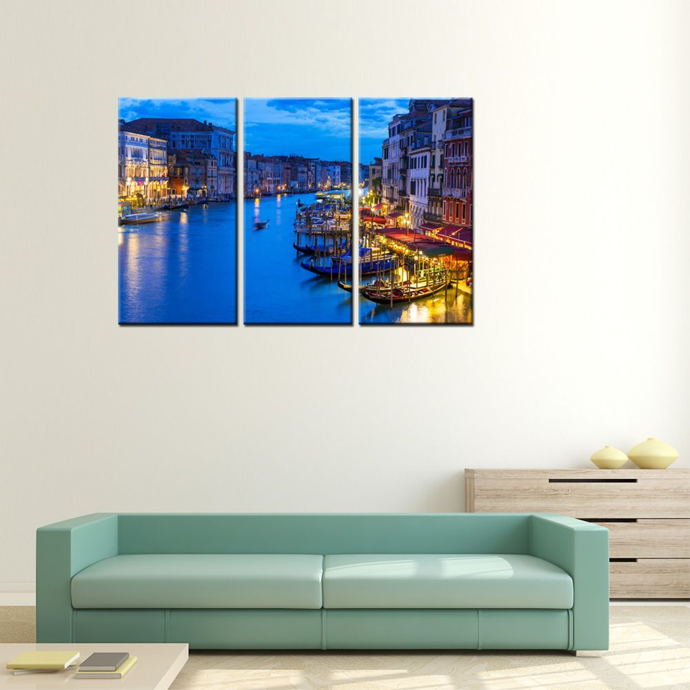 Canvas Painting Wall Art Venice City Night View Canvas Print
