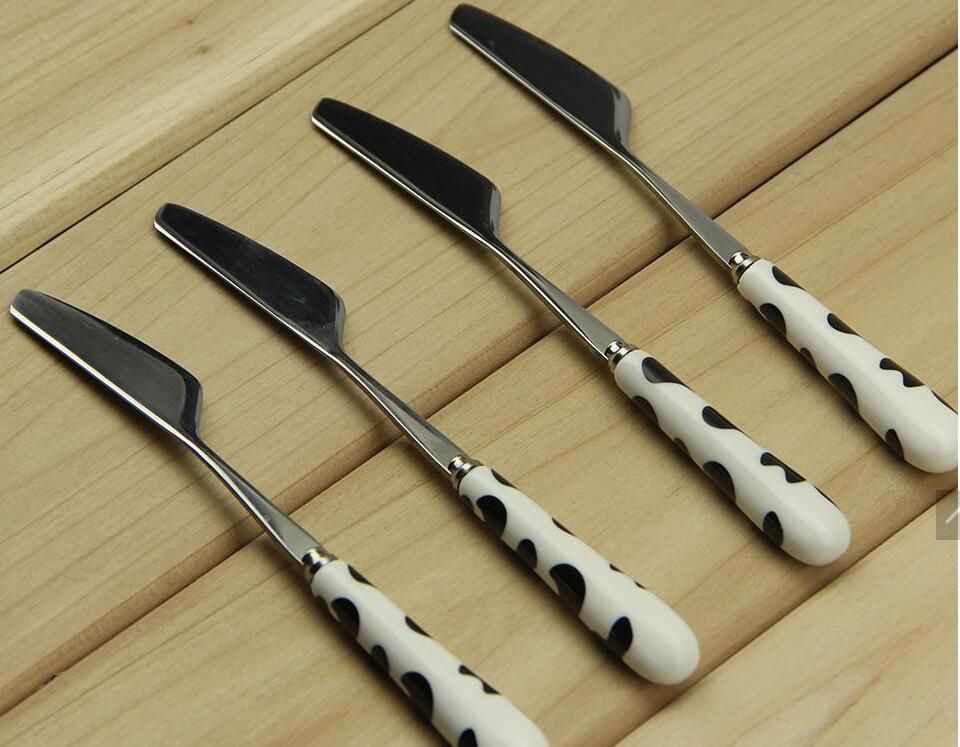 2021 Aoosy Cute Leopard Print Butter Knife Stainless Steel Butter