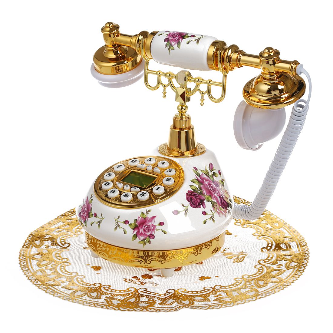 Retro Vintage Antique Style Fl Ceramic Home Decor Desk Telephone Retro Vintage Antique Style Fl Ceramic Home Decor Desk Telephone Phone Red Digital From Longyan101 60 3 Dhgate Com