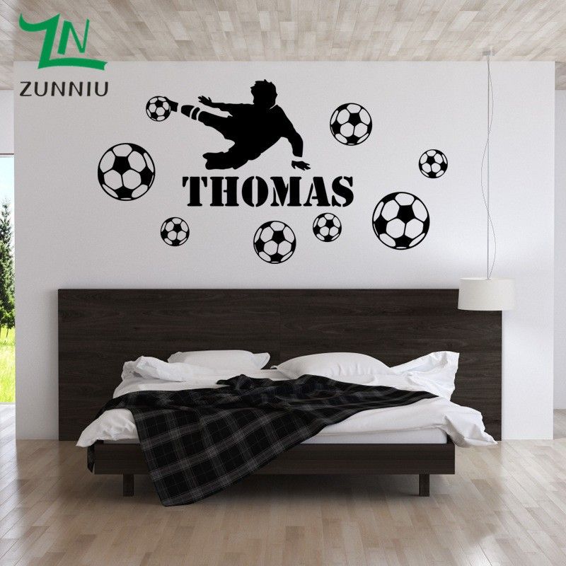 Acquista calcio personalizza nome personalizzato wall stickers ... Wall stickers per bambini