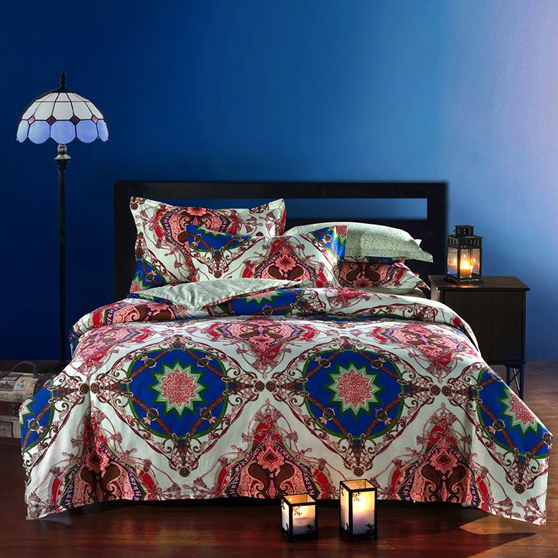 Whole Moroccan Ethnic Style Cotton Bedding Set Queen Size Whole Moroccan Ethnic Style Cotton Bedding Set Queen Size Bedclothes Comforter Duvet Quilt Cover Bedsheet Pillowcase Bed Sets Covers Full