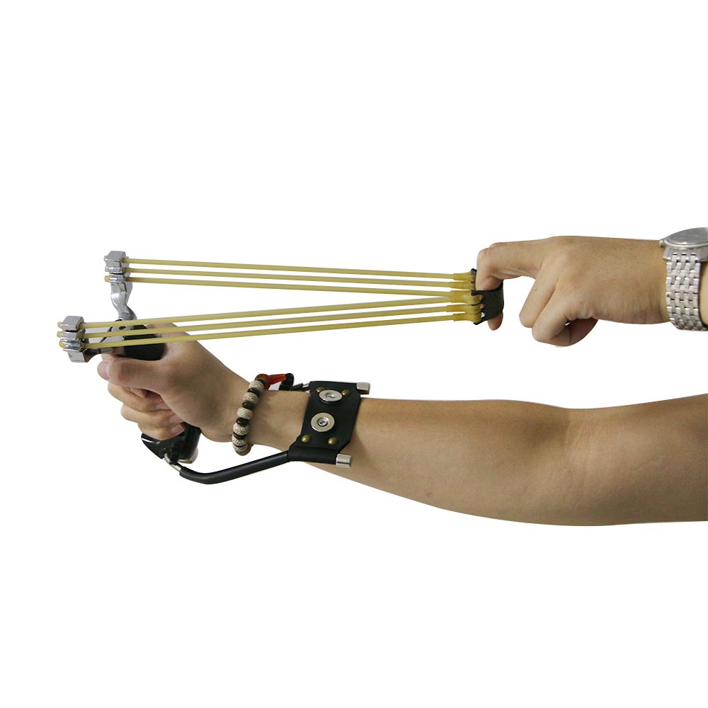 2021 Professional Hunting Catapult Slingshot Black Steel Hunter Outdoor