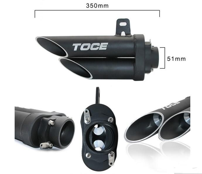 Popular 51mm Universal Motorcycle Double Exhaust Yoshimura Muffler Pipe