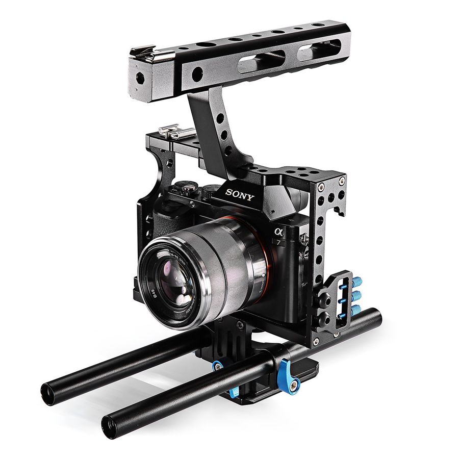 Compre DSLR Varilla Rig Kit De Cámara De Video Jaula Mango Grip CS V5