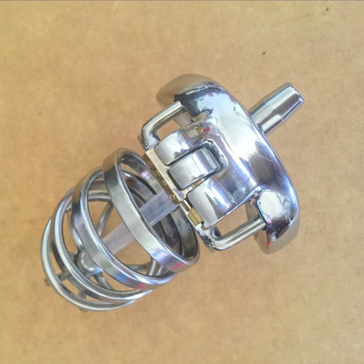 Male Chastity Cock Cage Sex Penis Lock Antion-Erection Device med avtagbar uretral Sounding Cateter Sex Toys Bondage Chastity Device
