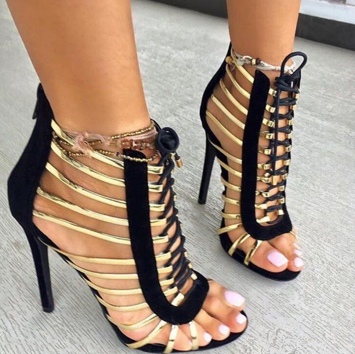 Fashion Rome Gladiator High Heels Sandals Women Sexy Spike Heel Women